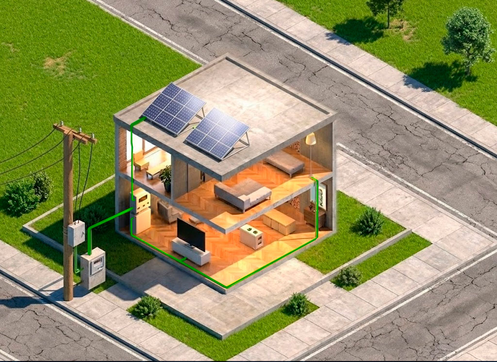 Casa con Energía Solar de Día