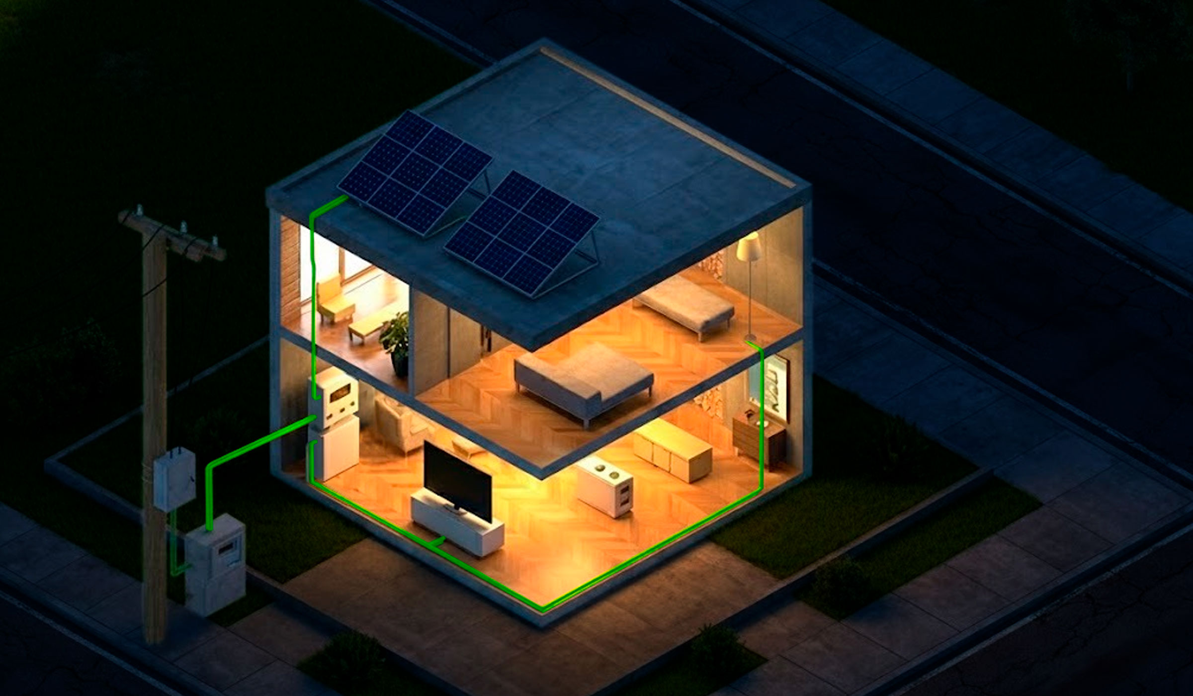 Casa en barrio cerrado con paneles solares